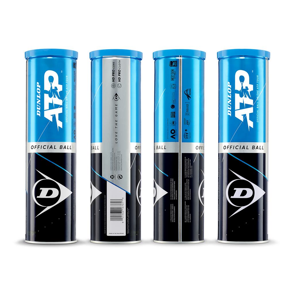 Dunlop ATP Einzeldose mit 4 Tennisbällen